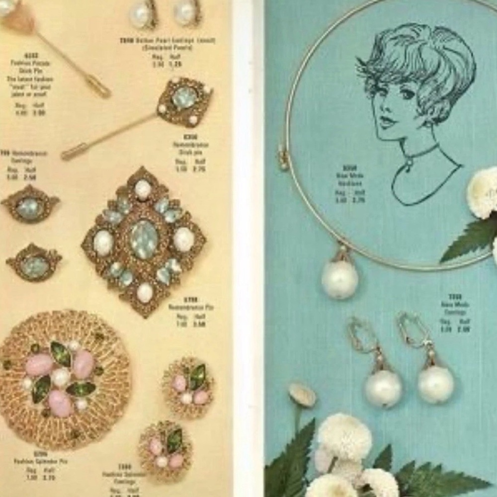 VTG Sarah Coventry “Remembrance” Set - Brooch, Earrings, And Stick Pin 1968 - Picture 3 of 16